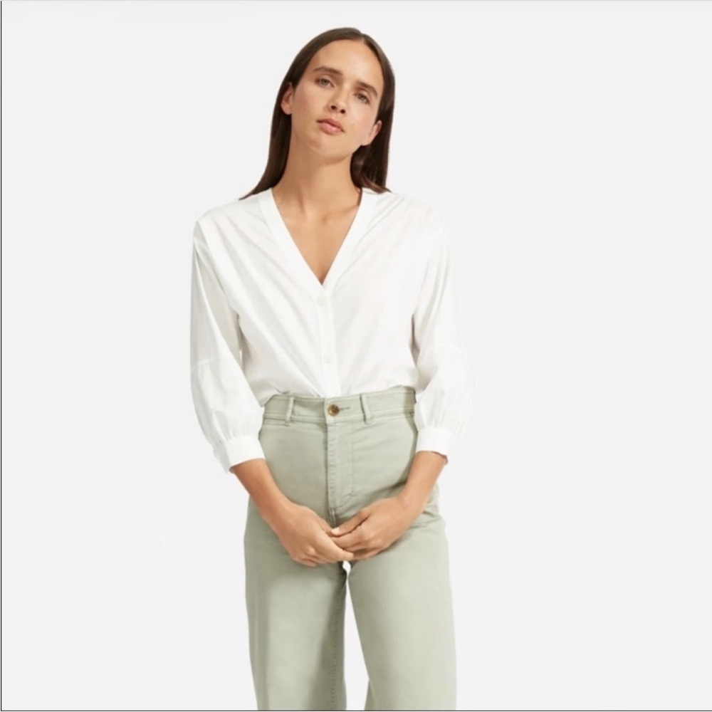 Everlane The Silky Cotton Lantern Top